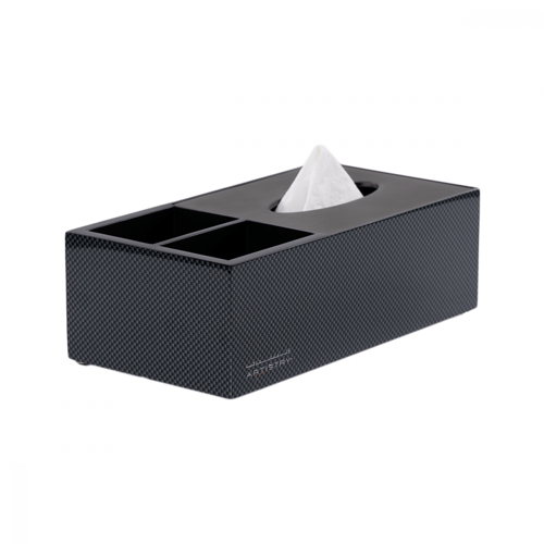 علبة مناديل مع موزع رمادي وستيل