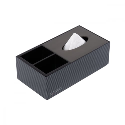علبة مناديل مع موزع رمادي وستيل