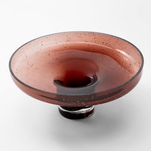 صحن تقديم زجاج باللون الطوبي