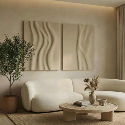 (ظل الرمال) لوحة حائط ثلاثية الأبعاد كالكثبان الرم...