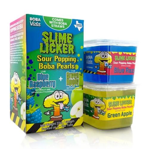 سلايم ليكر بوبا بيرلز حامضة – توت ازرق + تفاح اخضر