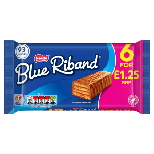 بلو ريباند ويفر مغطى بالشوكولاتة بالحليب – 6 قطع N...