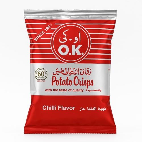 رقائق البطاطس اوكى – نكهة الفلفل الحار