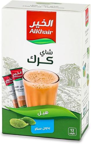 شاي الخير كرك بالهيل بدون سكر – 12 ظرف Alkhair Sug...