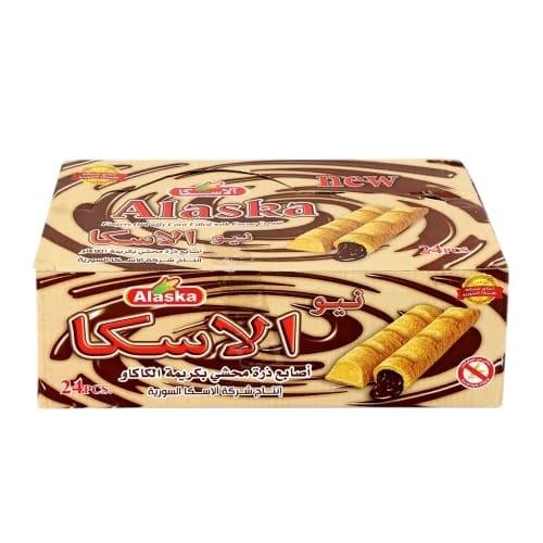 نيو الاسكا اصابع ذرة بحشوة كريمة الكاكاو يحتوي على...