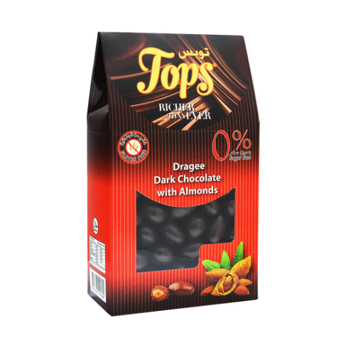 توبس شوكولاتة داكنة مع لوز 0%من السكر 150جم