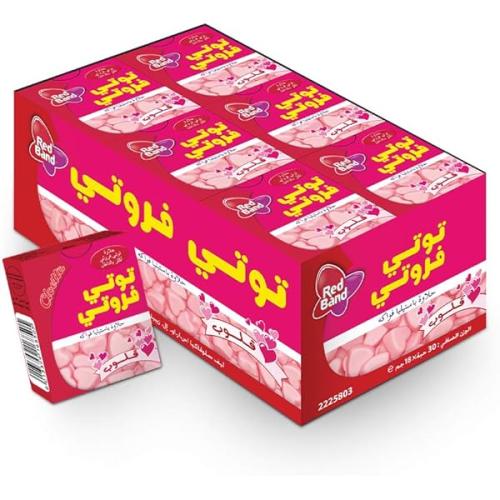 حلاوة توتي فروتي قلوب ريد باند (كرتون 30 عبوة) - ط...