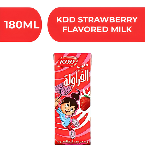 كرتون حليب كي دي دي KDD بنكهة الفراولة 18X180ml -