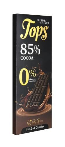 توبس شوكلاته 85 % داكنة بدون سكر 60 جم