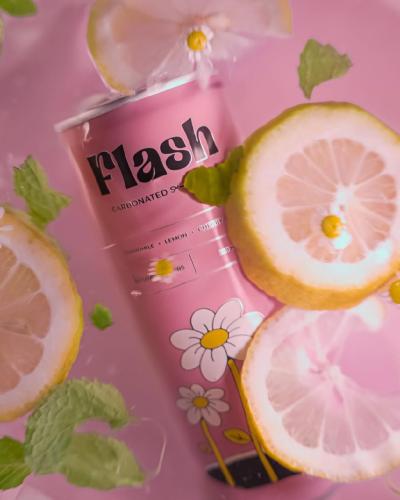 فلاش مشروب غازي- كرز ونعناع وليمون وبابونج - 250 م...