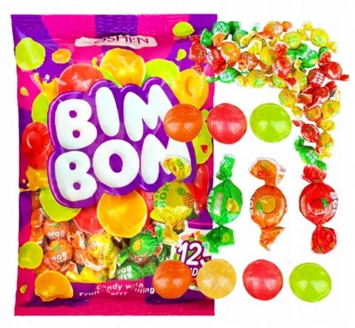 حلوى صلبة روشين بيم بوم فواكة بنكهة التوت المحشوة...