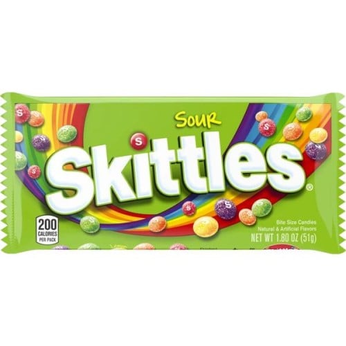 سكيتلز (Skittles) حامض ( مرشوش عليه ملح ) 51 جم ال...