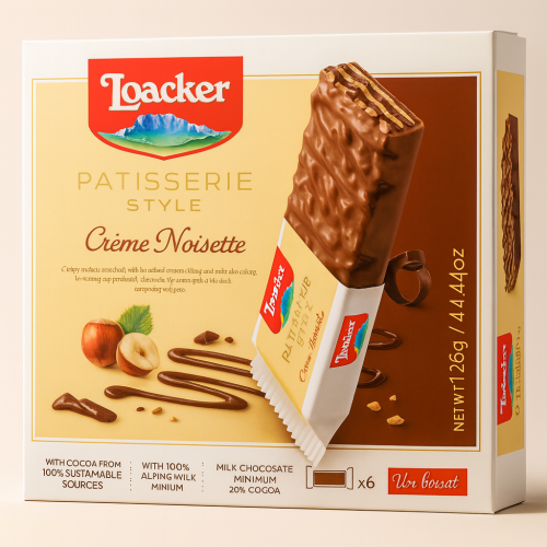 لوكر باتيسيري بكريمة البندق 126 جم – Loacker