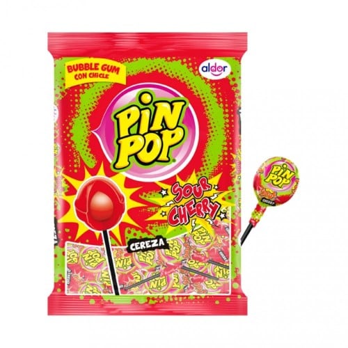 بين بوب كرز حامض مصاصة علكة 48 قطعة – Pin Pop Sour...