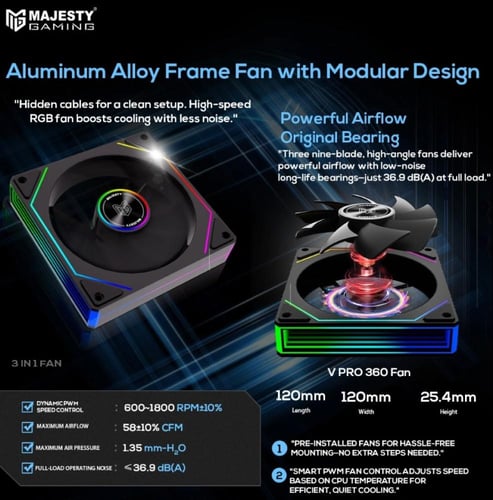 مبرد مائي مغلق 360MM ARGB LIQUID COOLER من شركة MA...