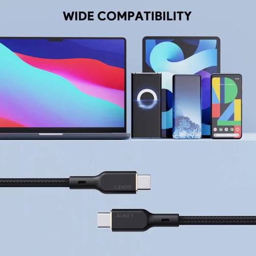سلك شاحن USB-C TO USB-C من شركة AUKEY