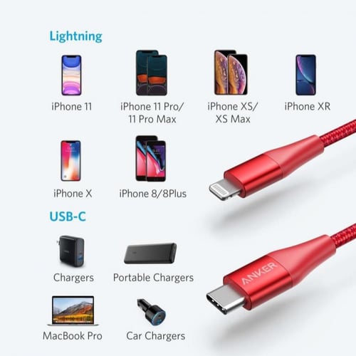 سلك شاحن USB-C TO LIGHTNING من شركة ANKER