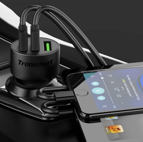 شاحن سيارة ب 3 مخارج مع مخرج بتقنية QC3.0 من TRONS...