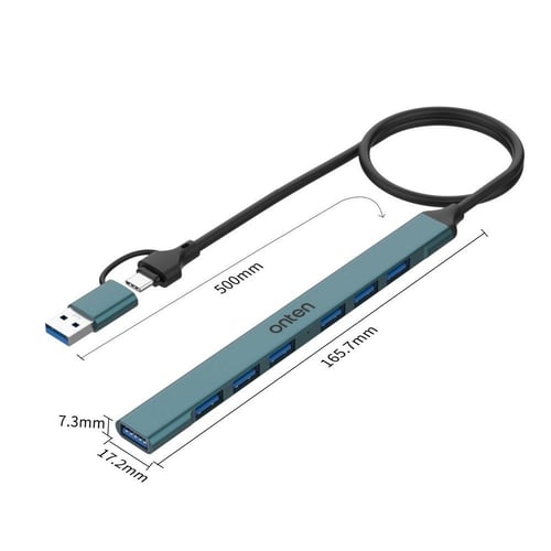 موزع 2 في 1 (USB-C+USB 3.0) مزود بـ 7 منافذ من شرك...