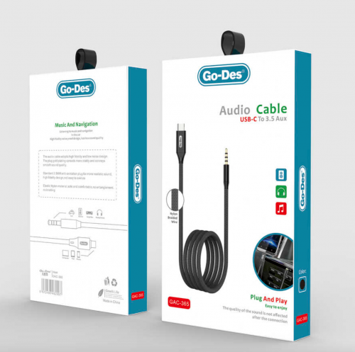 كيبل صوت USB-C TO AUX من شركة GO-DES