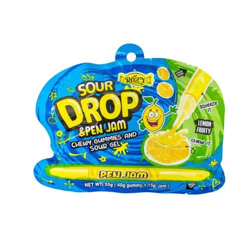حلوى جيلي الليمون مع مربى القلم - 55 جم Sour Drop...