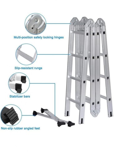 سلم المنيوم متعدد - 16 درجة