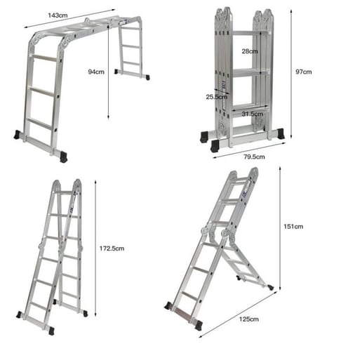سلم المنيوم متعدد - 12 درجة
