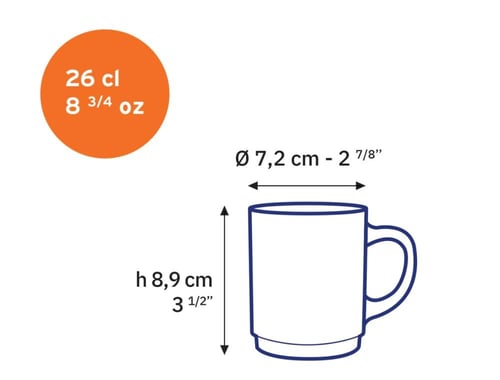 كوب زجاجي شفاف 260 مل