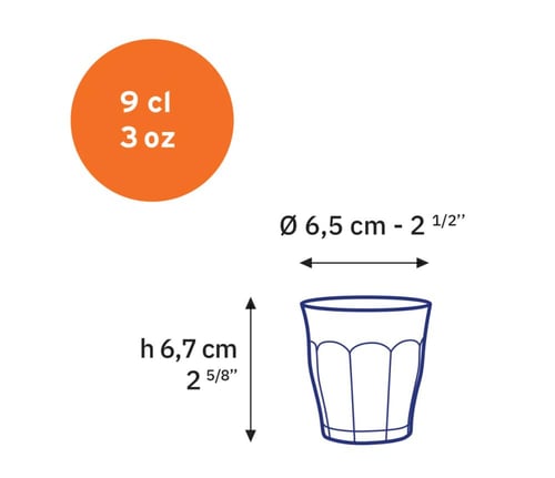 كوب زجاجي شفاف 90 مل