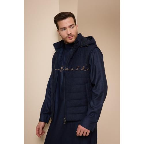 NAVY BLUE CASHMERE & WATERPROOF VEST