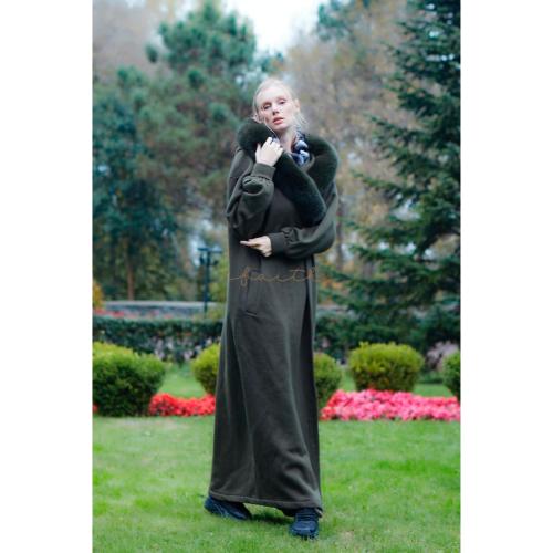 KHAKI HOODY FLEECE FARWA