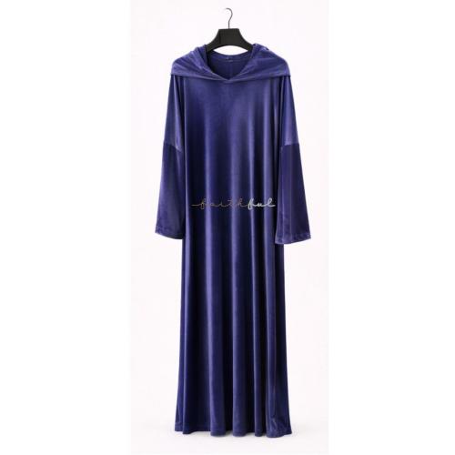 Indigo Jursey stretch velvet hoody