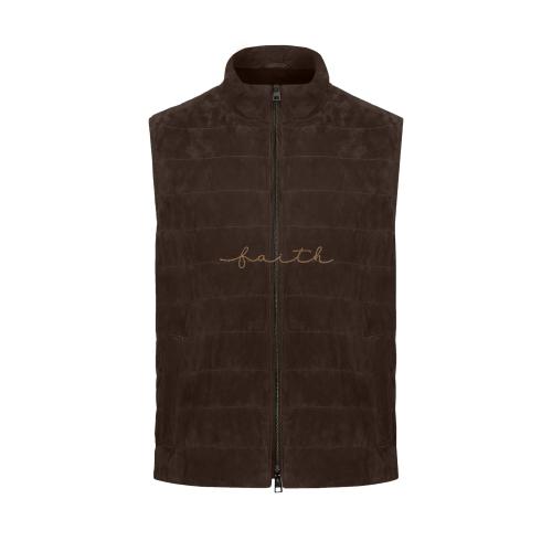 BROWN SUED VEST