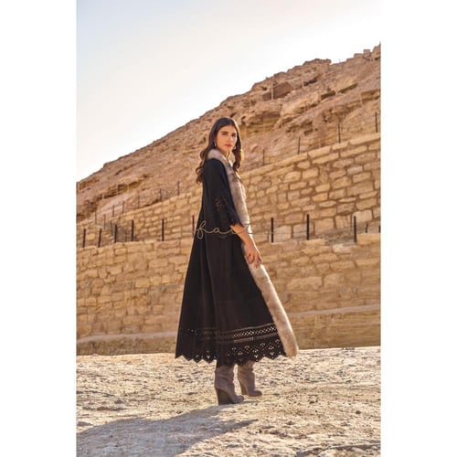 SUED WITH SILVER FOX