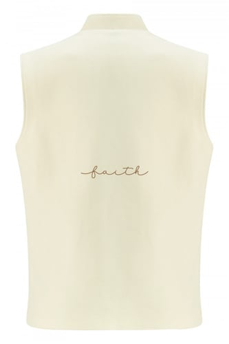 WHITE CASHMERE BUTTON MEN VEST