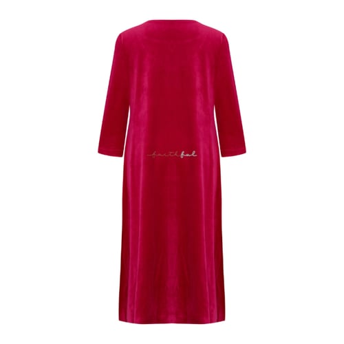 عباية مخمل أحمر كرزي بسحاب أمامي