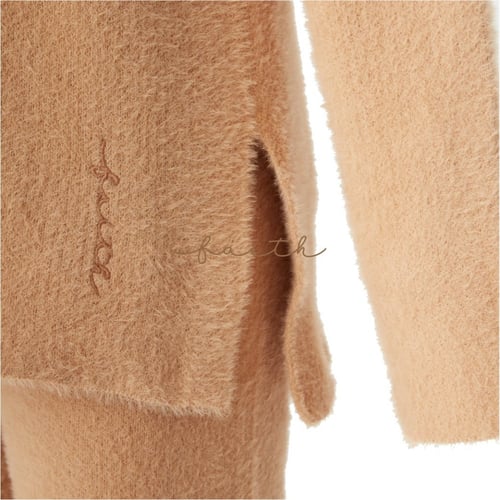 KIDS FOX FUR ON SHOULDERS CAMEL FLUFFY SET