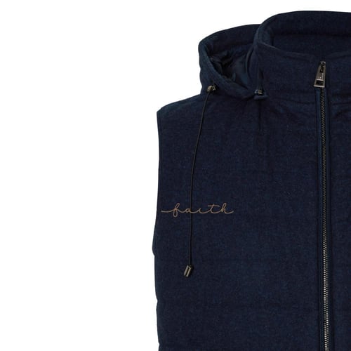NAVY BLUE CASHMERE & WATERPROOF VEST