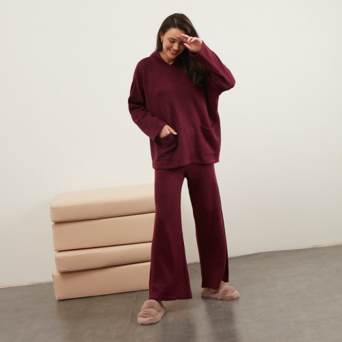 BURGUNDY KNIT WOOL SET