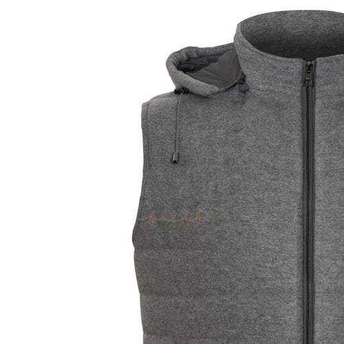 GREY CASHMERE & WATERPROOF VEST