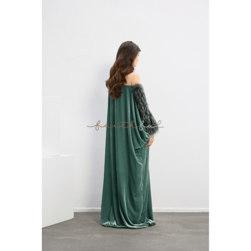 Silver fox velvet dress