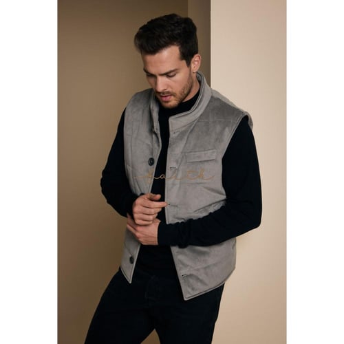 GREY SUED VEST