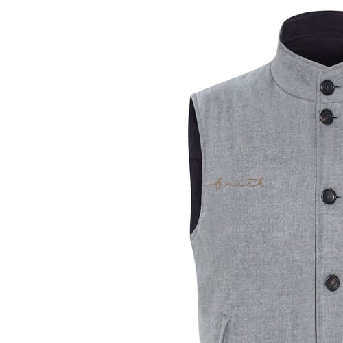 GREY & NAVY BLUE DOUBLEFACE VEST