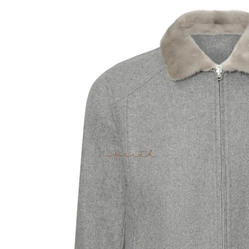 DOUBLE FACE JACKET MINK COLLAR