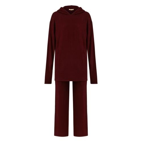 BURGUNDY KNITTED WOOL SET