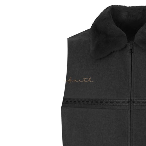 ALPACA VEST WITH MINK COLLAR