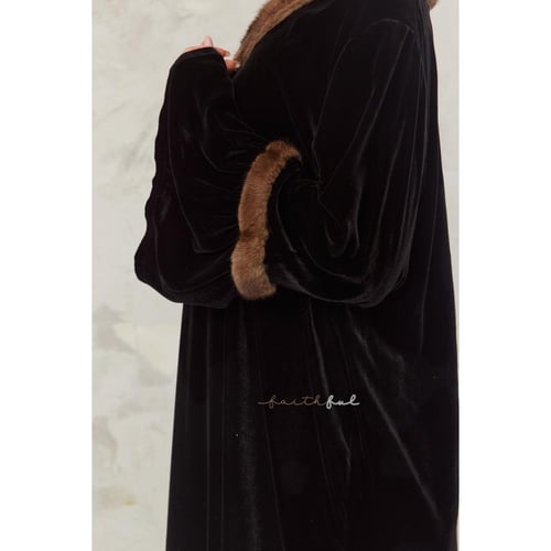 Black mink velvet dress