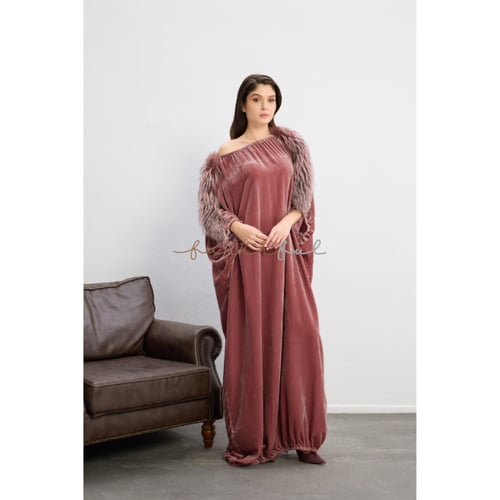 Silver fox velvet dress