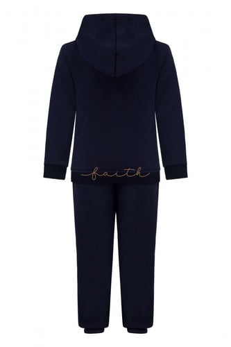 KIDS NAVY BLUE HOODIE SET COTTON