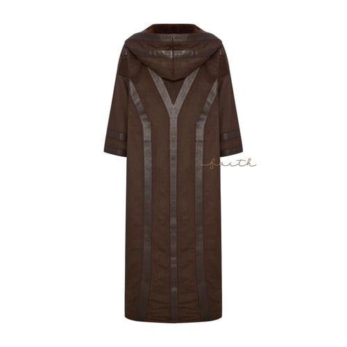 BROWN CASHMERE LEATHER LINE FARWA